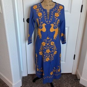 LAST CHANCE! Embroidered Mexican Style Purple and Golden Yellow Dress